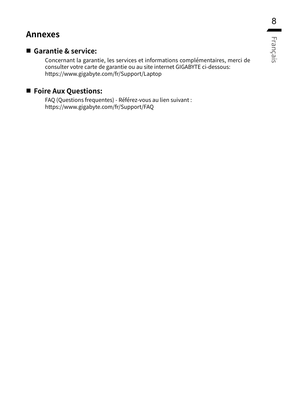 Annexes | GIGABYTE 15.6" G5 Notebook (Black) User Manual | Page 61 / 93