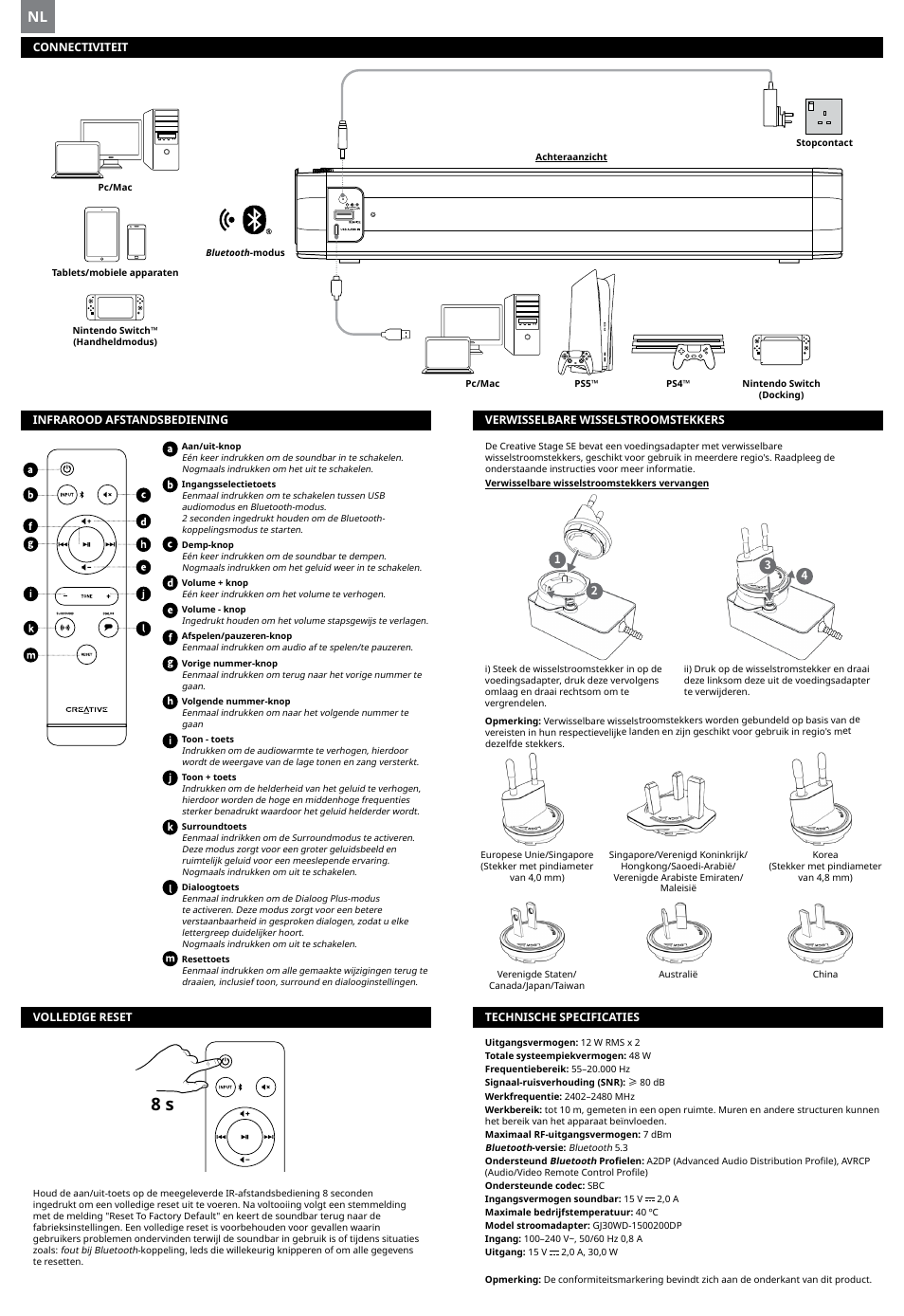 Creative Labs Creative Stage SE Wireless Bluetooth & USB Under Monitor Soundbar User Manual | Page 13 / 37