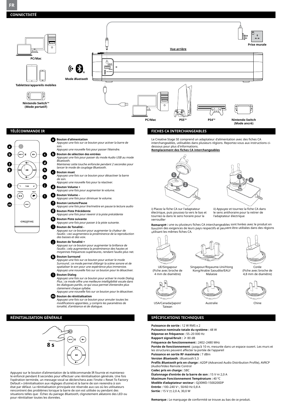 Creative Labs Creative Stage SE Wireless Bluetooth & USB Under Monitor Soundbar User Manual | Page 7 / 37