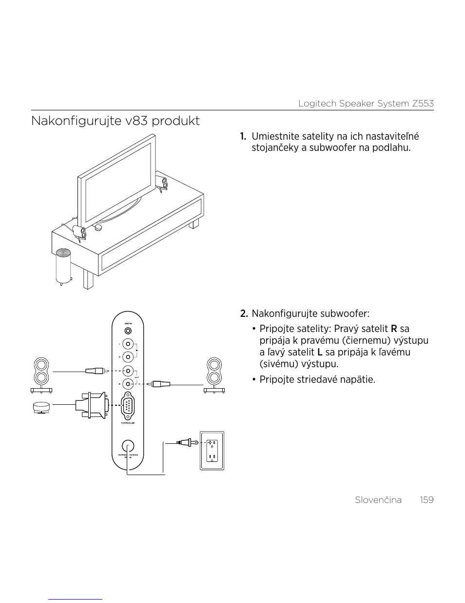 Nakonfigurujte v83 produkt | Logitech Z533 2.1 Speaker System with Subwoofer and Control Pod User Manual | Page 159 / 200