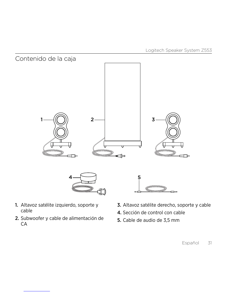 Logitech Z533 2.1 Speaker System with Subwoofer and Control Pod User Manual | Page 31 / 200