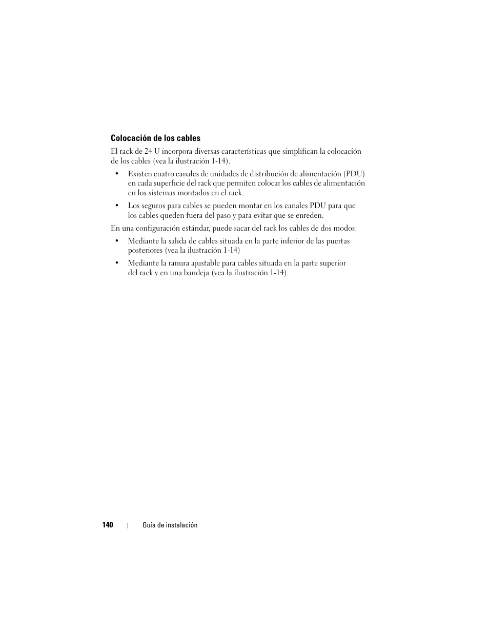 Colocación de los cables | Dell PowerEdge 2420 User Manual | Page 142 / 148