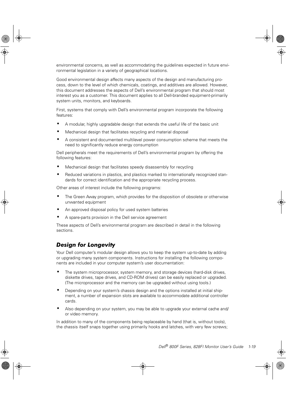 Design for longevity | Dell 800F User Manual | Page 25 / 32