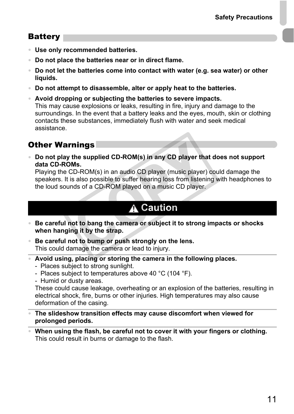 Co py | Canon POWERSHOT SX201S User Manual | Page 11 / 180