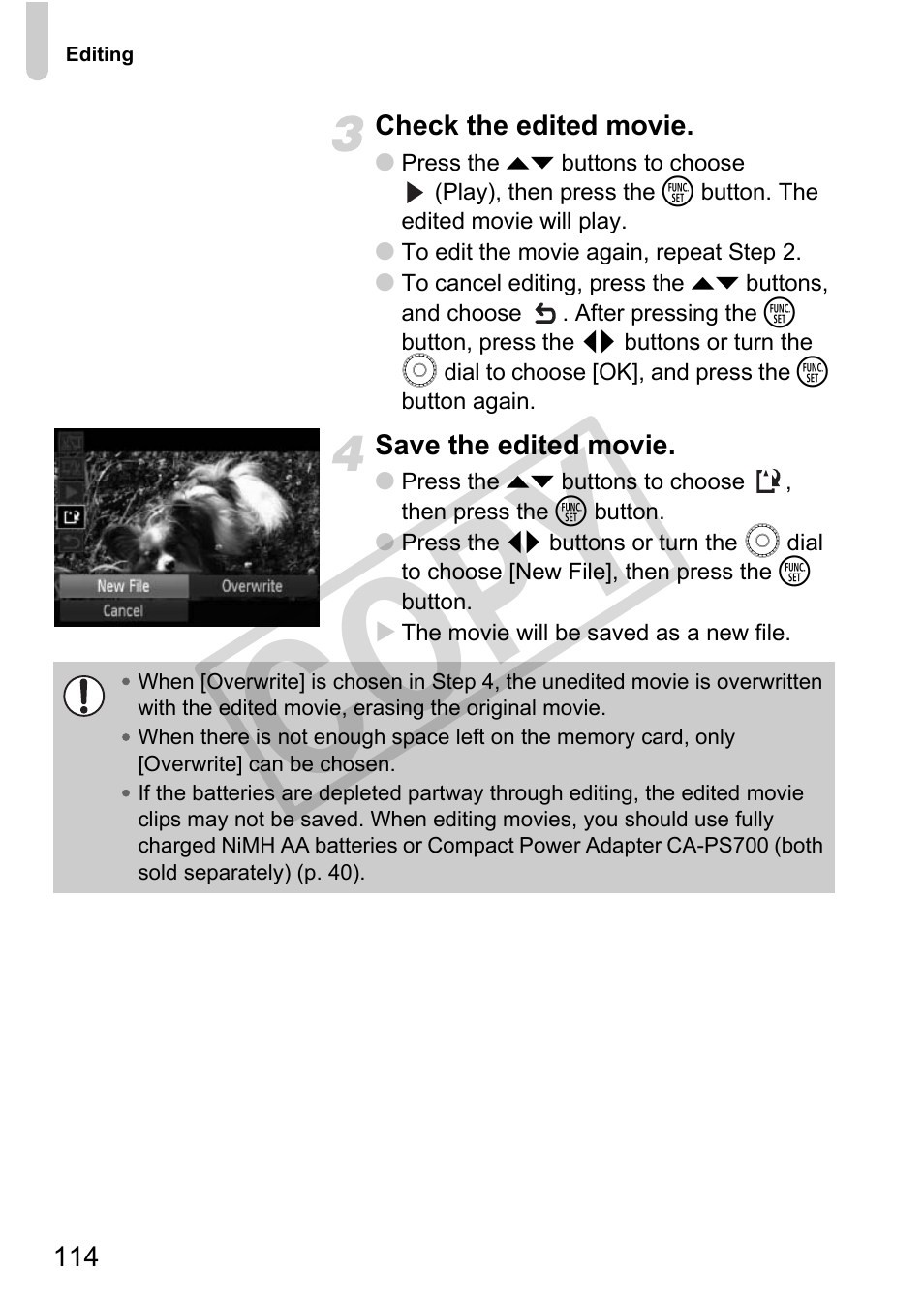 Co py | Canon POWERSHOT SX201S User Manual | Page 114 / 180