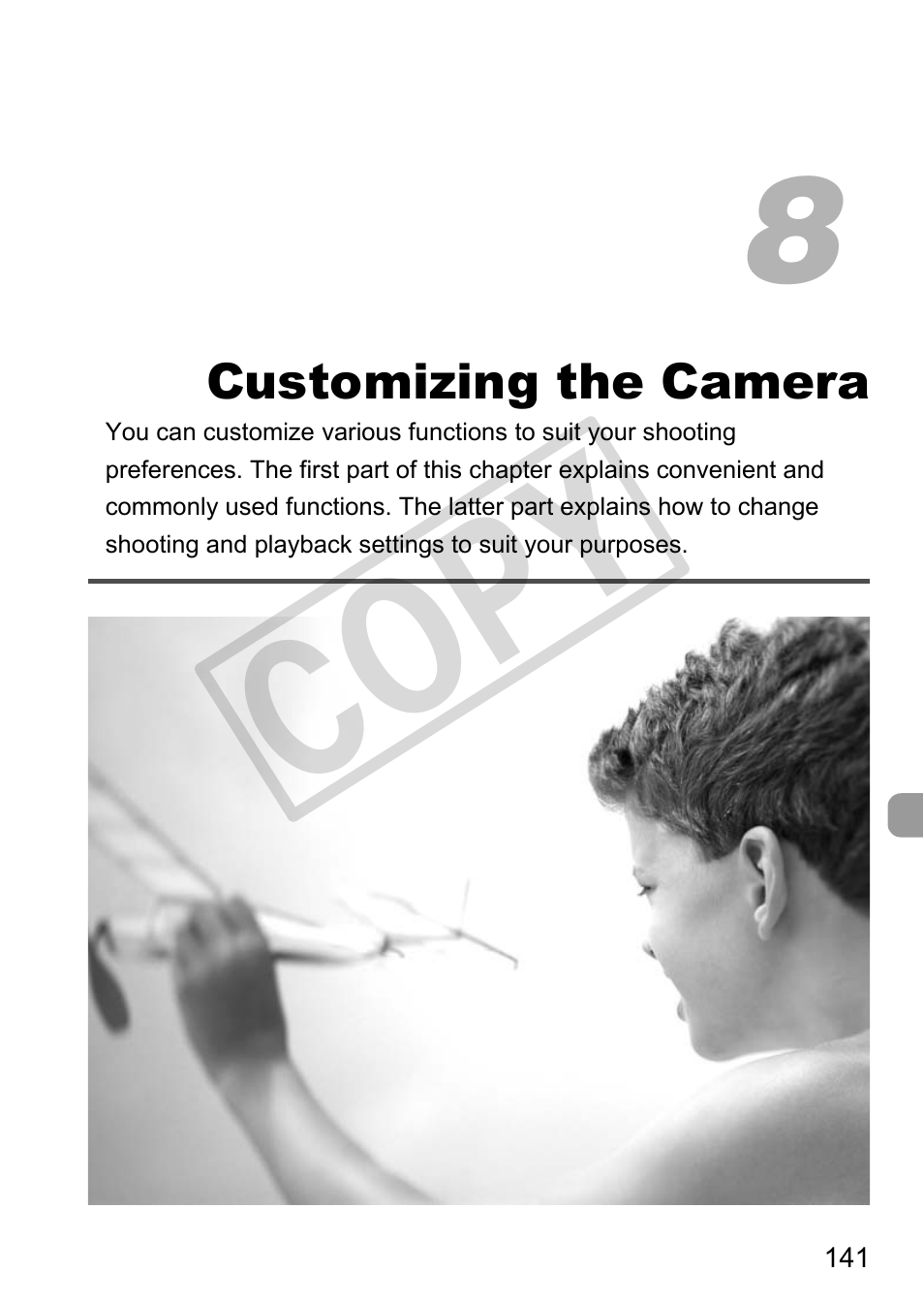 Customizing the camera, Co py | Canon POWERSHOT SX201S User Manual | Page 141 / 180