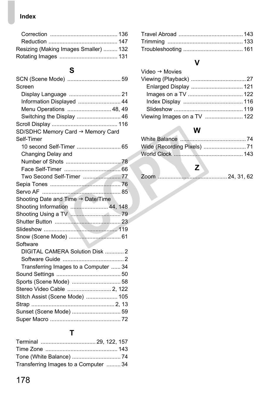 C o py | Canon POWERSHOT SX201S User Manual | Page 178 / 180