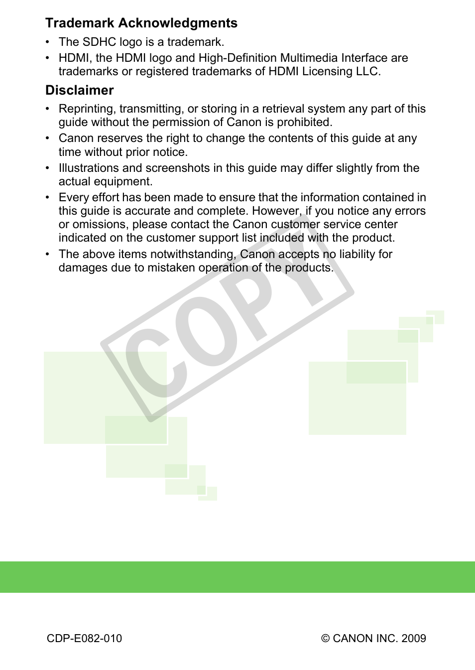 Co py | Canon POWERSHOT SX201S User Manual | Page 180 / 180