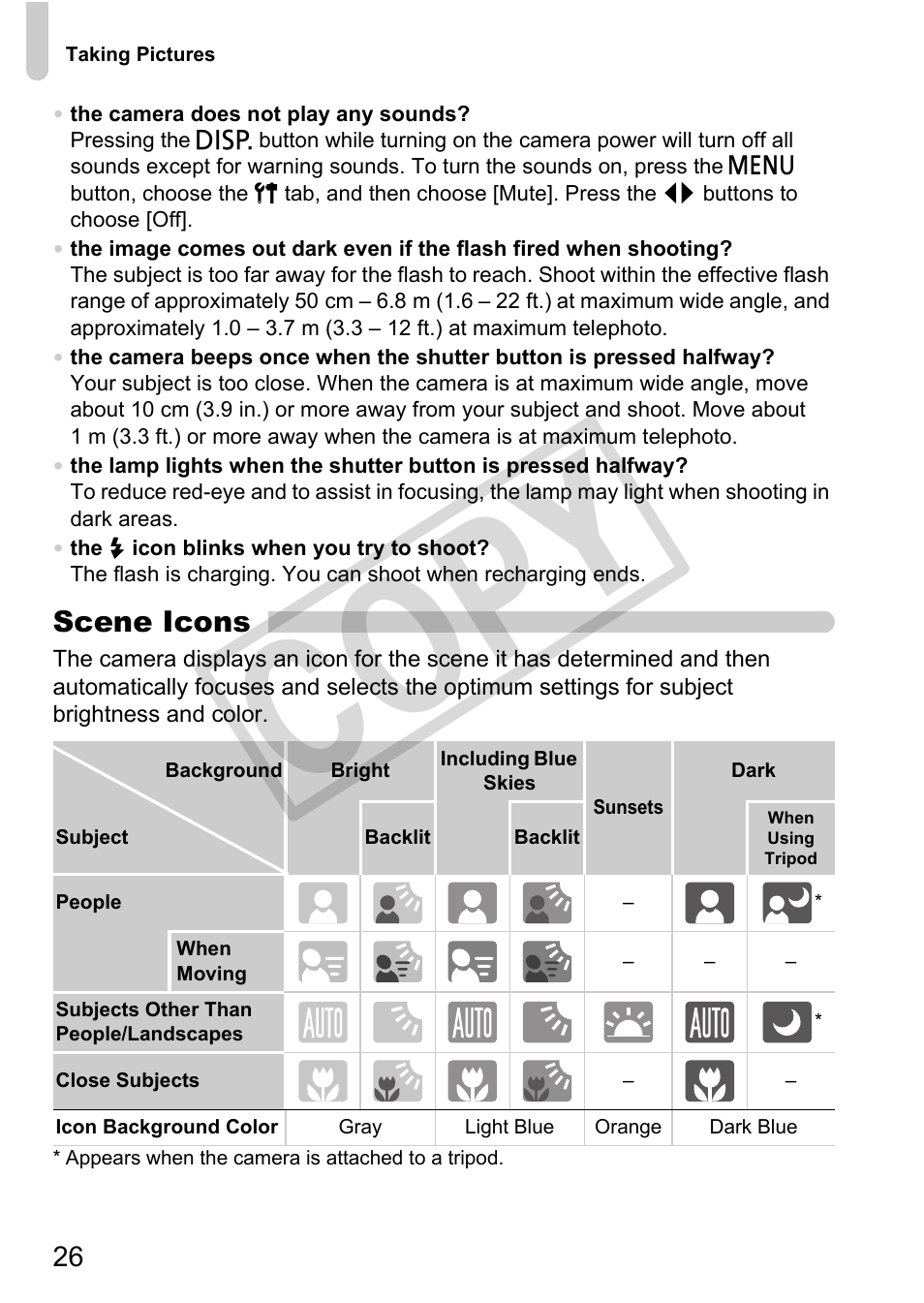 Co py | Canon POWERSHOT SX201S User Manual | Page 26 / 180