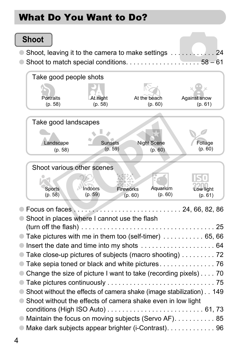 C o p y, If w p | Canon POWERSHOT SX201S User Manual | Page 4 / 180