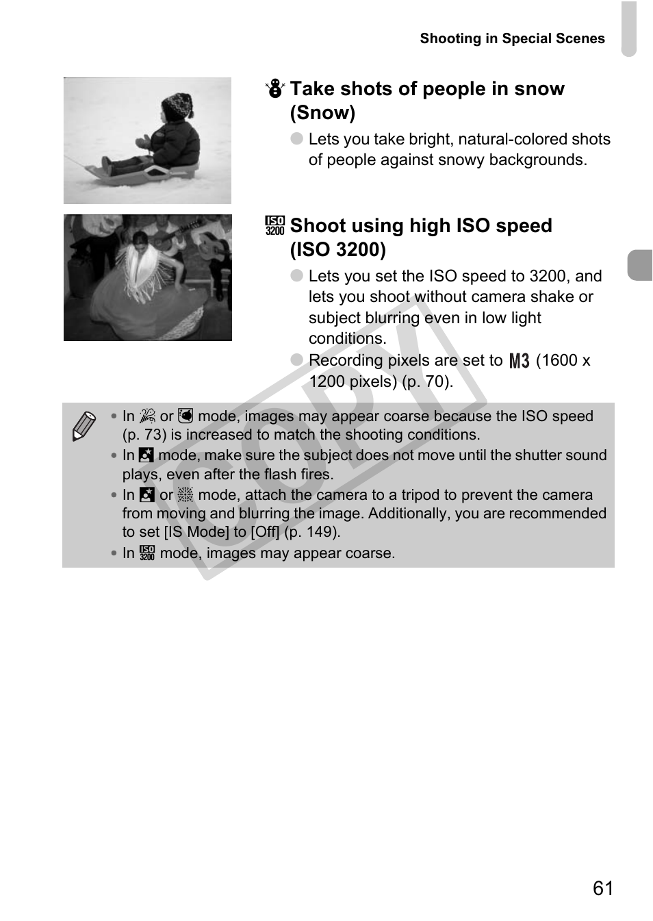 P. 61), Co p y | Canon POWERSHOT SX201S User Manual | Page 61 / 180