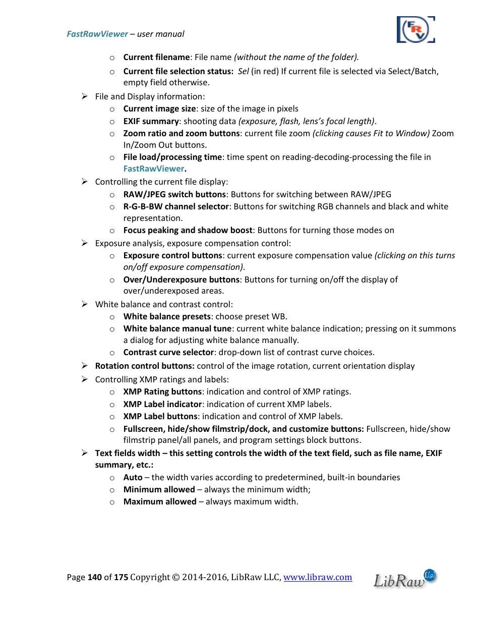 FastRawViewer Software 2.0 (Download) User Manual | Page 140 / 175