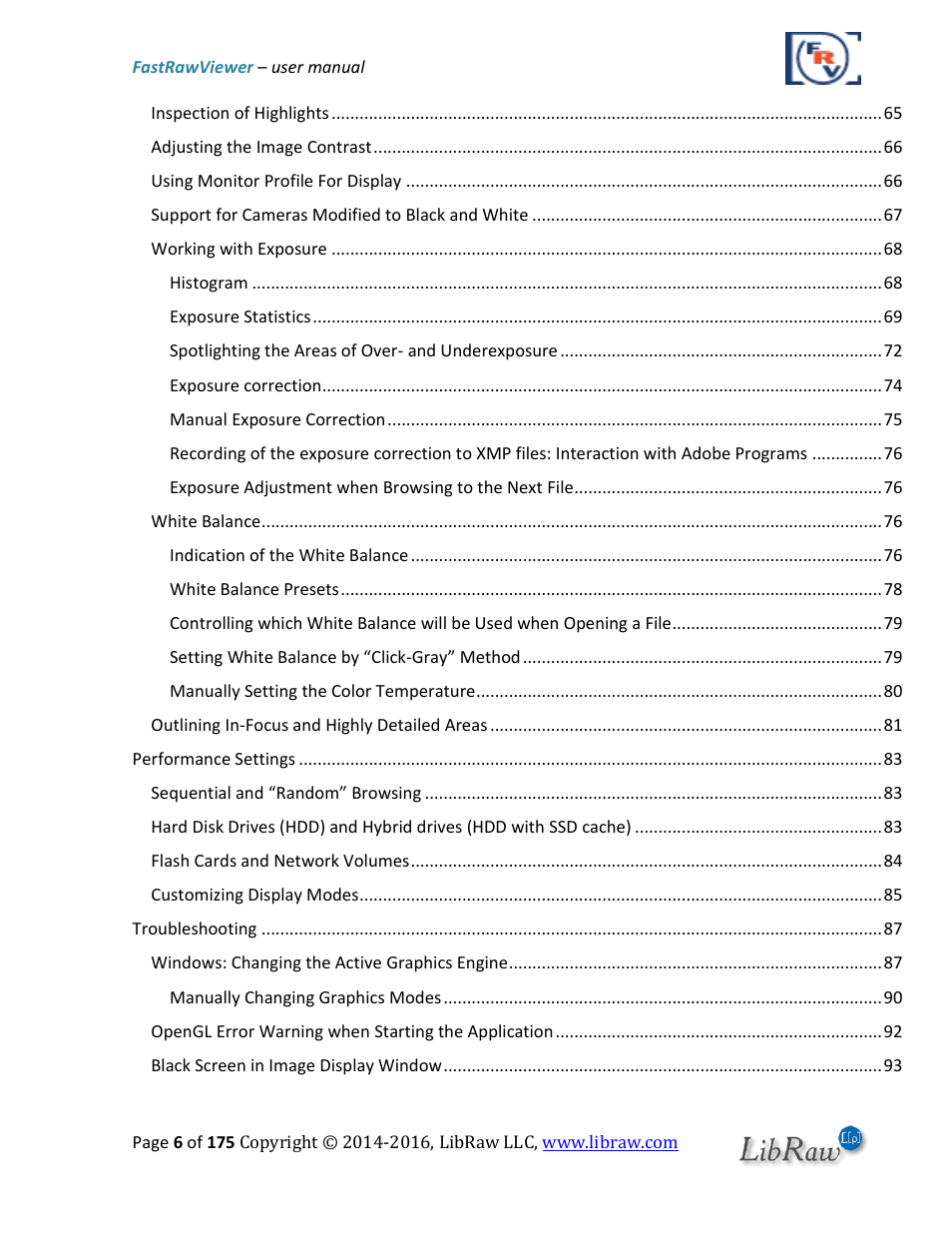 FastRawViewer Software 2.0 (Download) User Manual | Page 6 / 175
