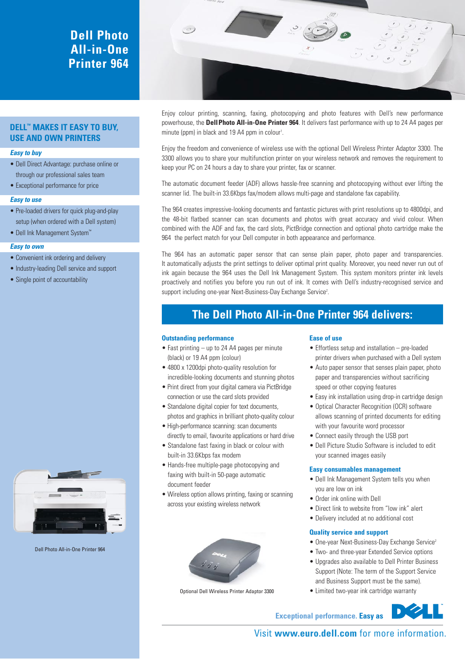 Dell 964 User Manual | 2 pages