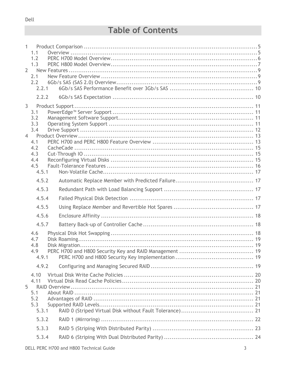 Dell POWEREDGE RADI H800 User Manual | Page 3 / 29