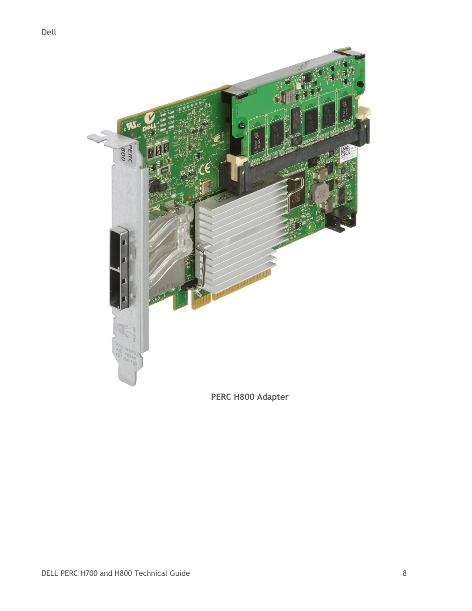 Figure 3, Perc h800 adapter | Dell POWEREDGE RADI H800 User Manual | Page 8 / 29