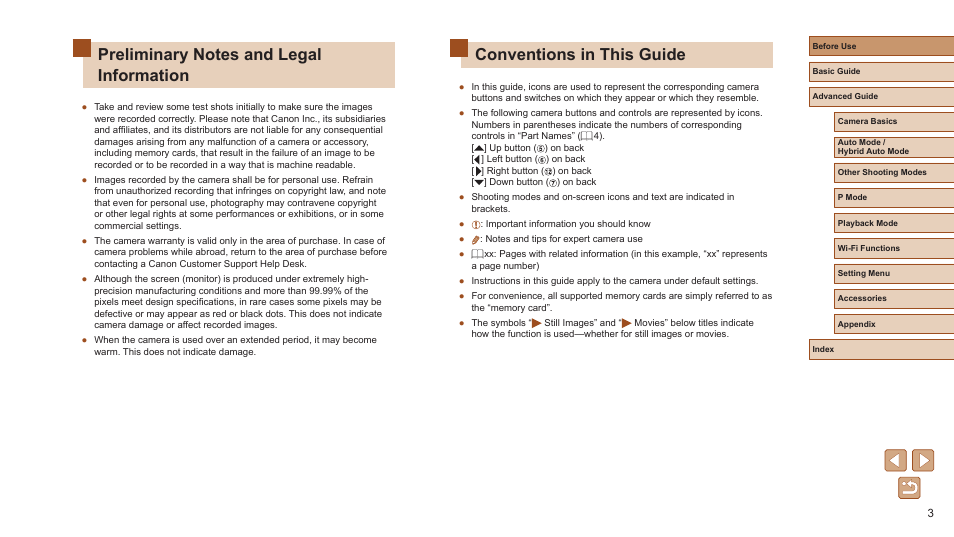 Conventions in this guide | Canon PowerShot ELPH 360 HS Digital Camera (Silver) User Manual | Page 3 / 157