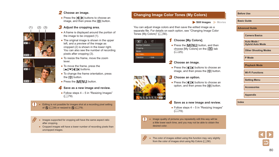 Changing image color tones (my colors) | Canon PowerShot ELPH 360 HS Digital Camera (Silver) User Manual | Page 80 / 157