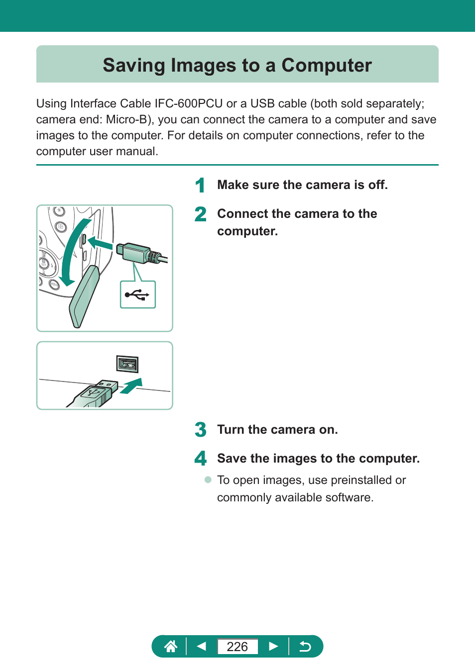 Saving images to a computer | Canon PowerShot SX70 HS Digital Camera User Manual | Page 226 / 289