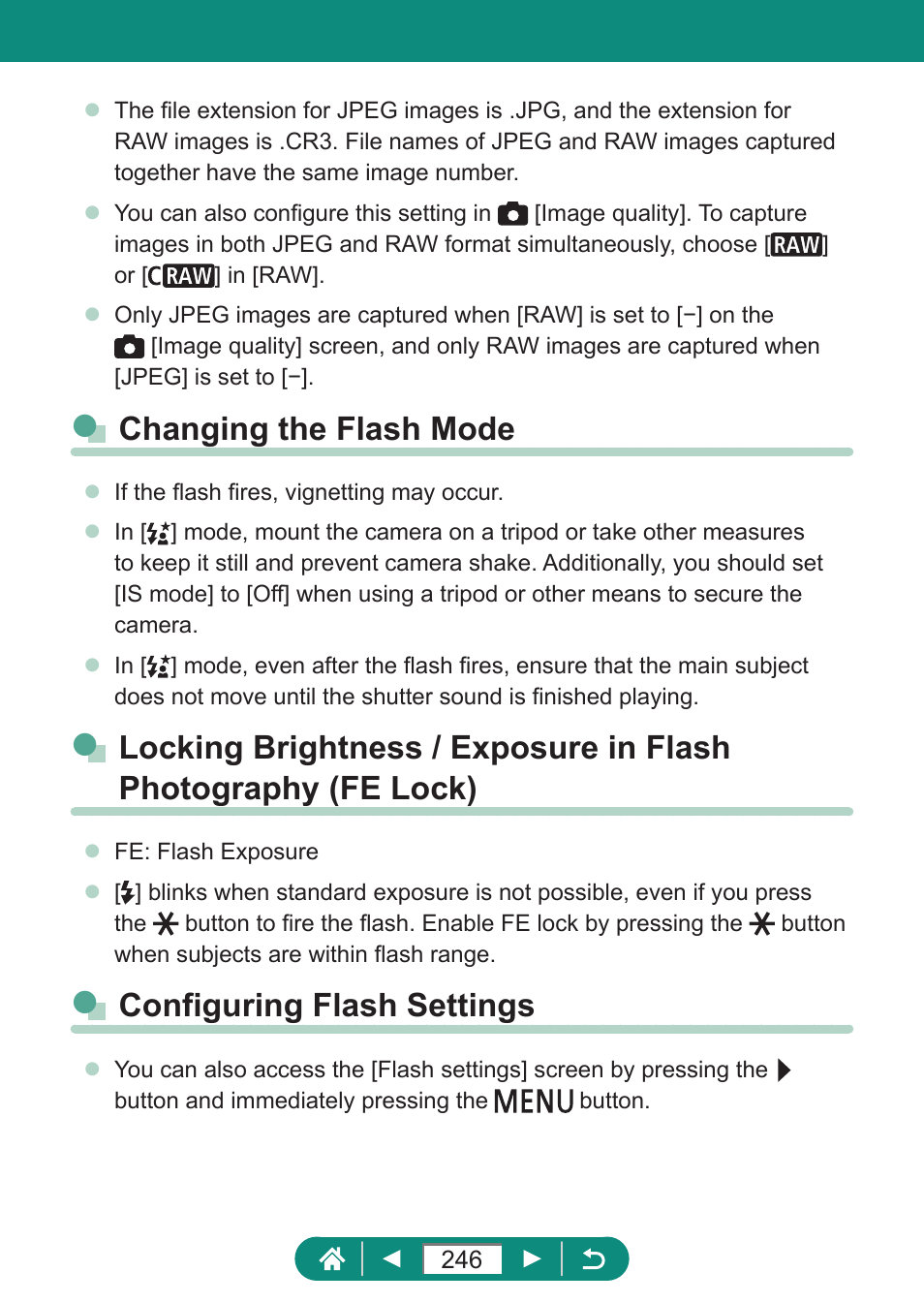 Changing the flash mode, Configuring flash settings | Canon PowerShot SX70 HS Digital Camera User Manual | Page 246 / 289