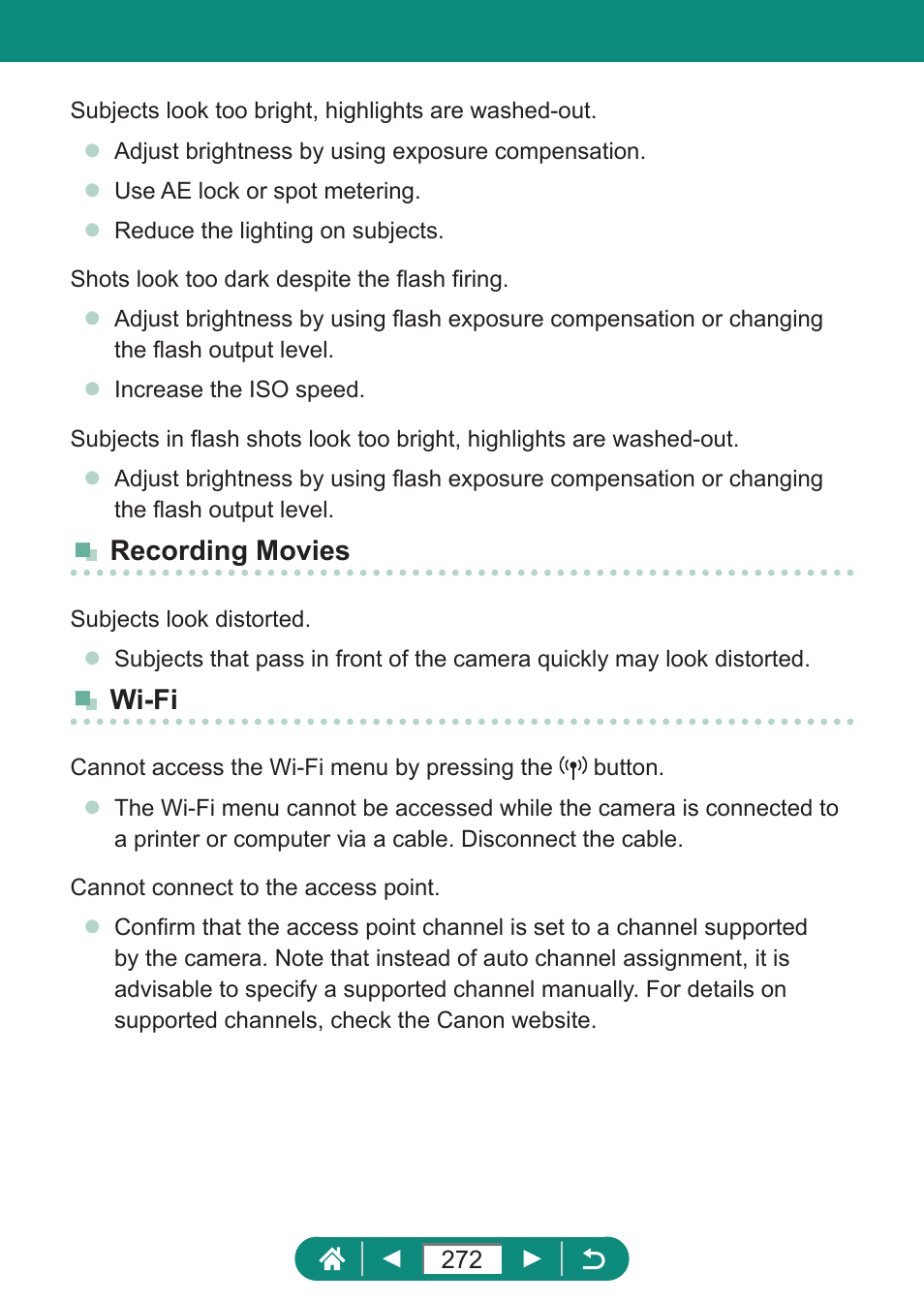 Recording movies, Wi-fi | Canon PowerShot SX70 HS Digital Camera User Manual | Page 272 / 289