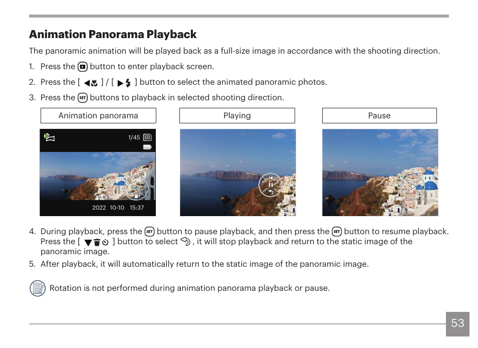 53 animation panorama playback | Kodak PIXPRO AZ425 Digital Camera (Black) User Manual | Page 54 / 94