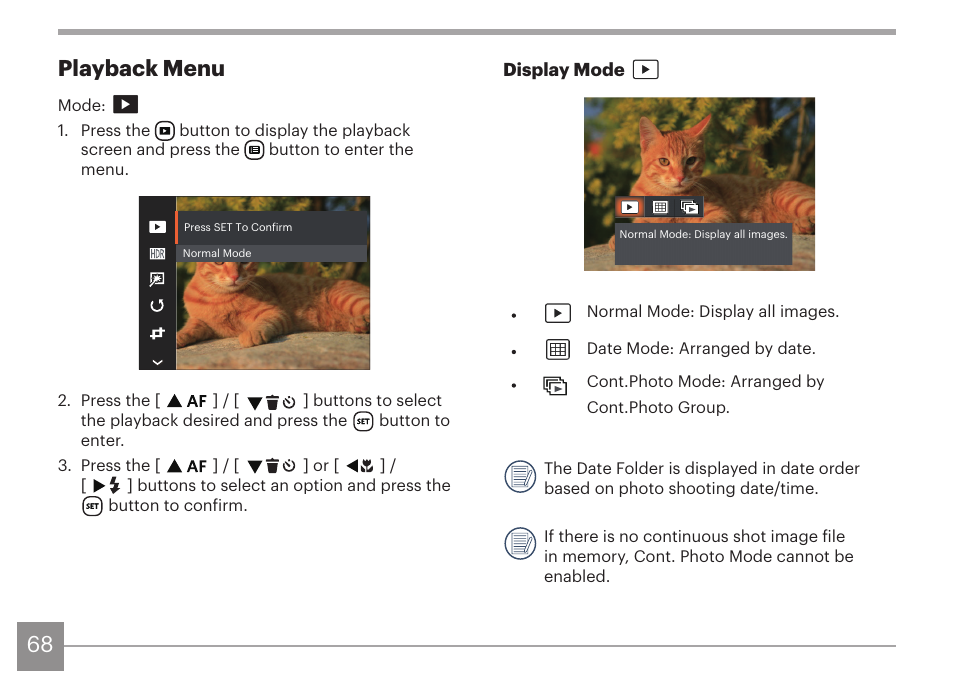 68 playback menu | Kodak PIXPRO AZ425 Digital Camera (Black) User Manual | Page 69 / 94