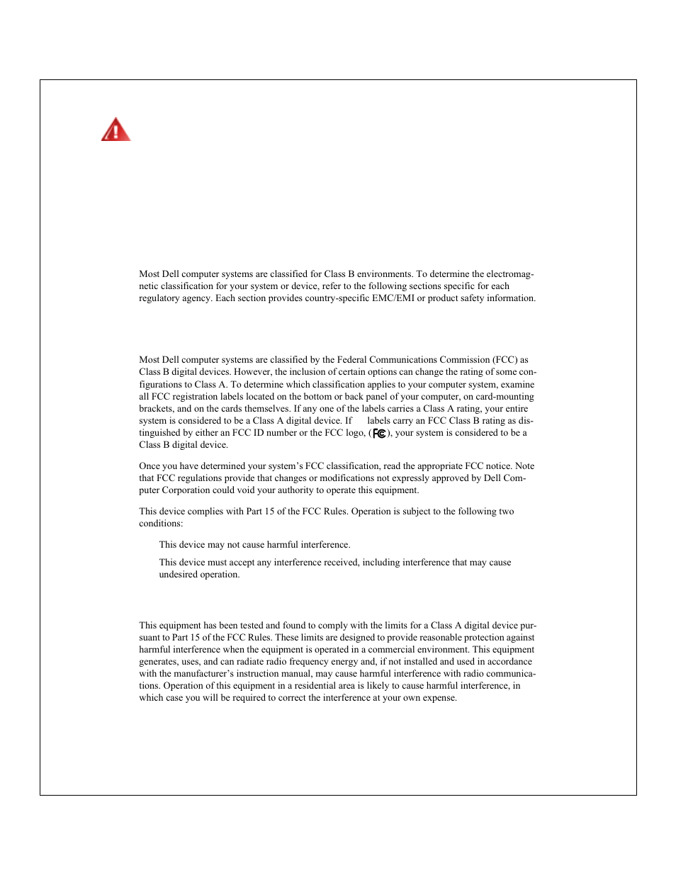 Fcc notices (u.s. only), Class a | Dell 2200F User Manual | Page 20 / 37