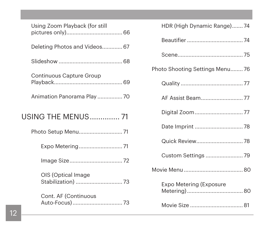 Using the menus | Kodak PIXPRO AZ528 Digital Camera (Black) User Manual | Page 13 / 123