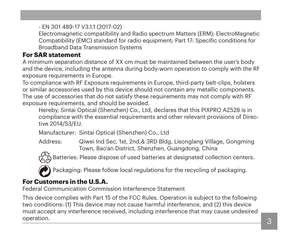 Kodak PIXPRO AZ528 Digital Camera (Black) User Manual | Page 4 / 123