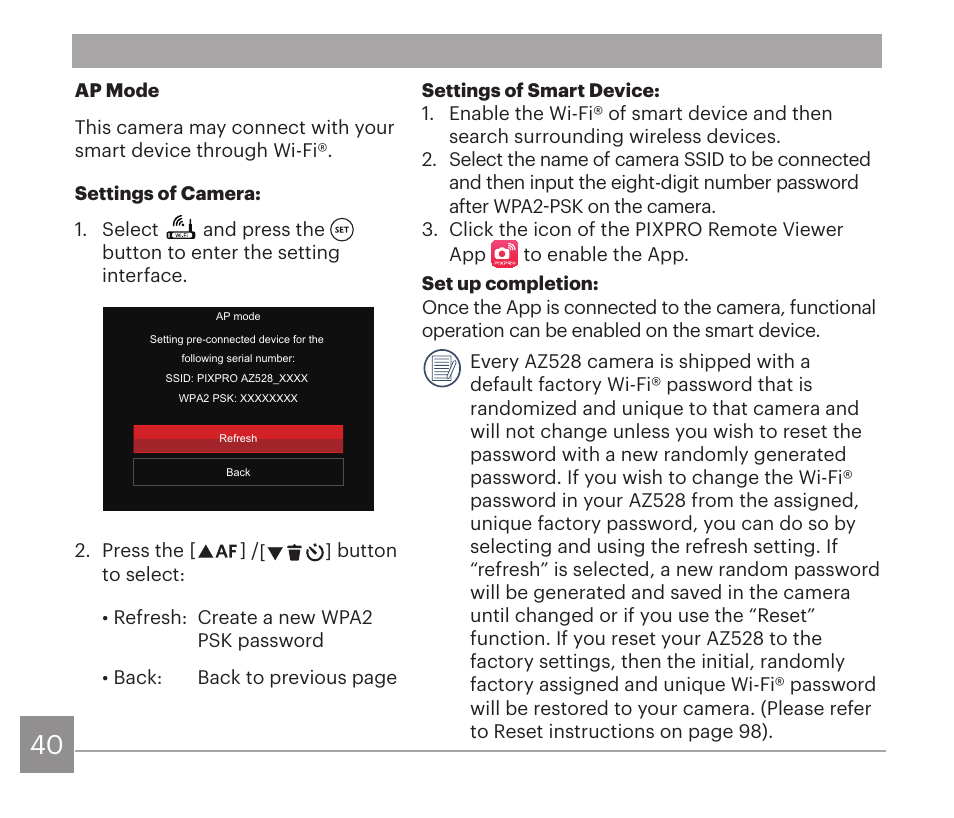 Kodak PIXPRO AZ528 Digital Camera (Black) User Manual | Page 41 / 123