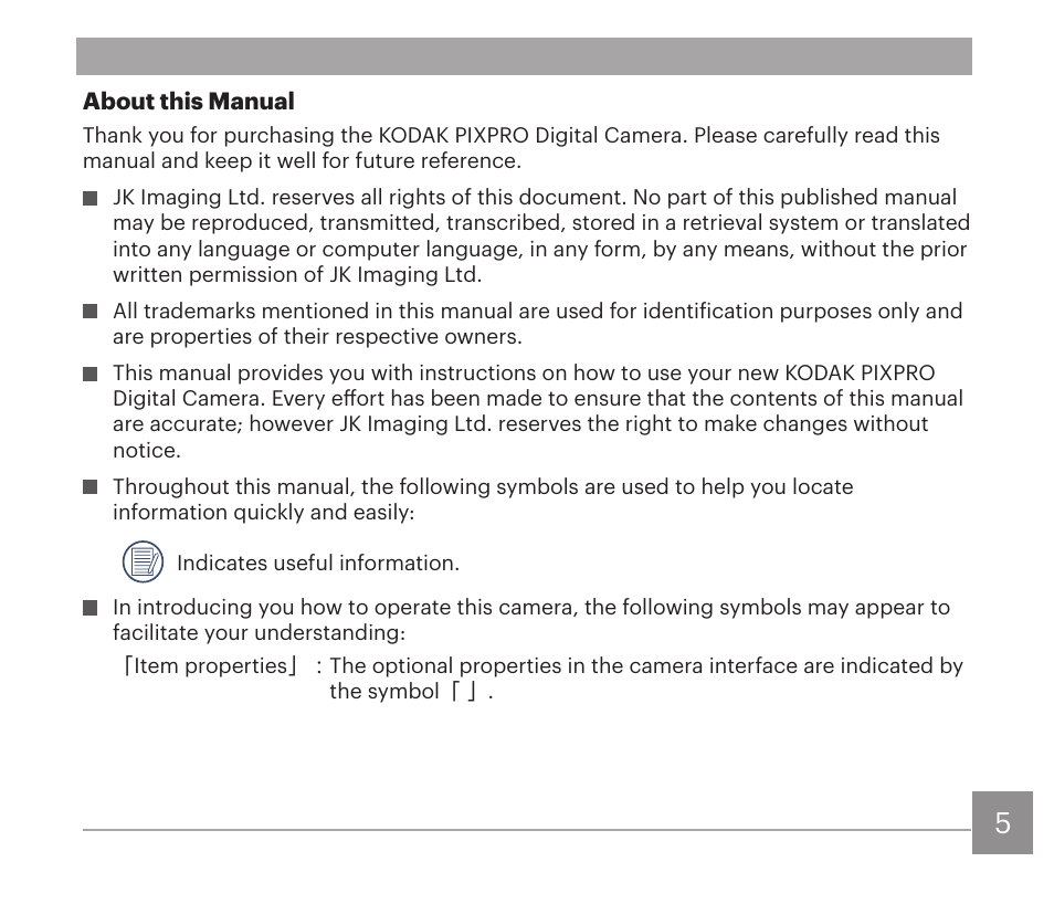 Kodak PIXPRO AZ528 Digital Camera (Black) User Manual | Page 6 / 123