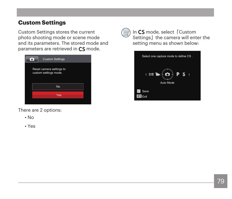 Custom settings | Kodak PIXPRO AZ528 Digital Camera (Black) User Manual | Page 80 / 123