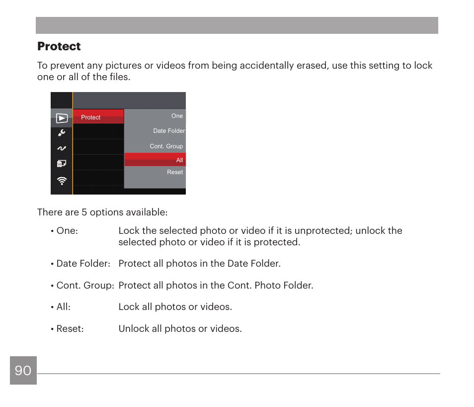 Protect | Kodak PIXPRO AZ528 Digital Camera (Black) User Manual | Page 91 / 123