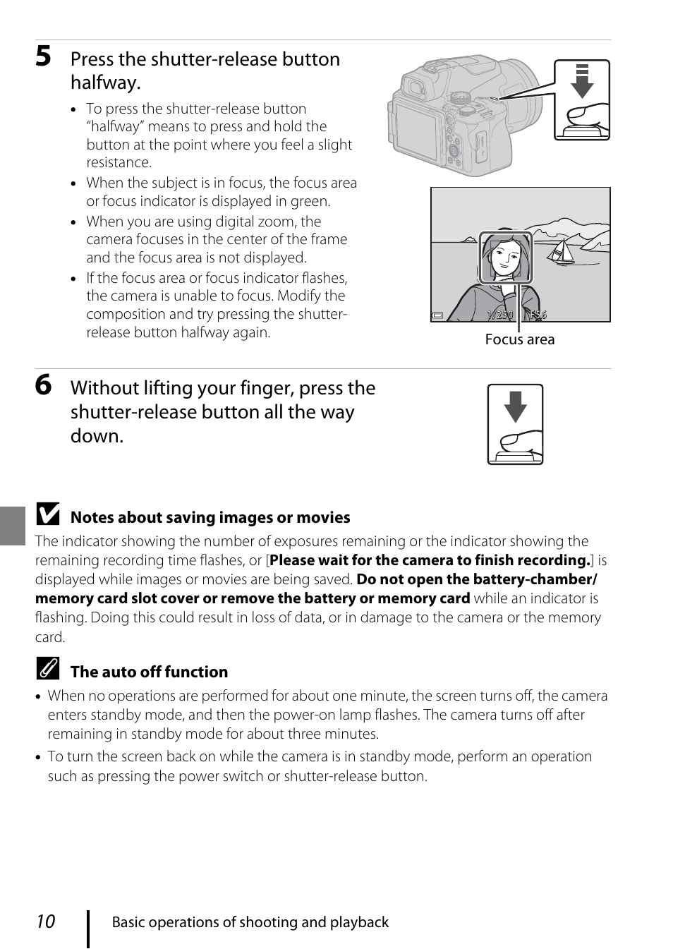 Press the shutter-release button halfway | Nikon COOLPIX P950 Digital Camera User Manual | Page 20 / 44