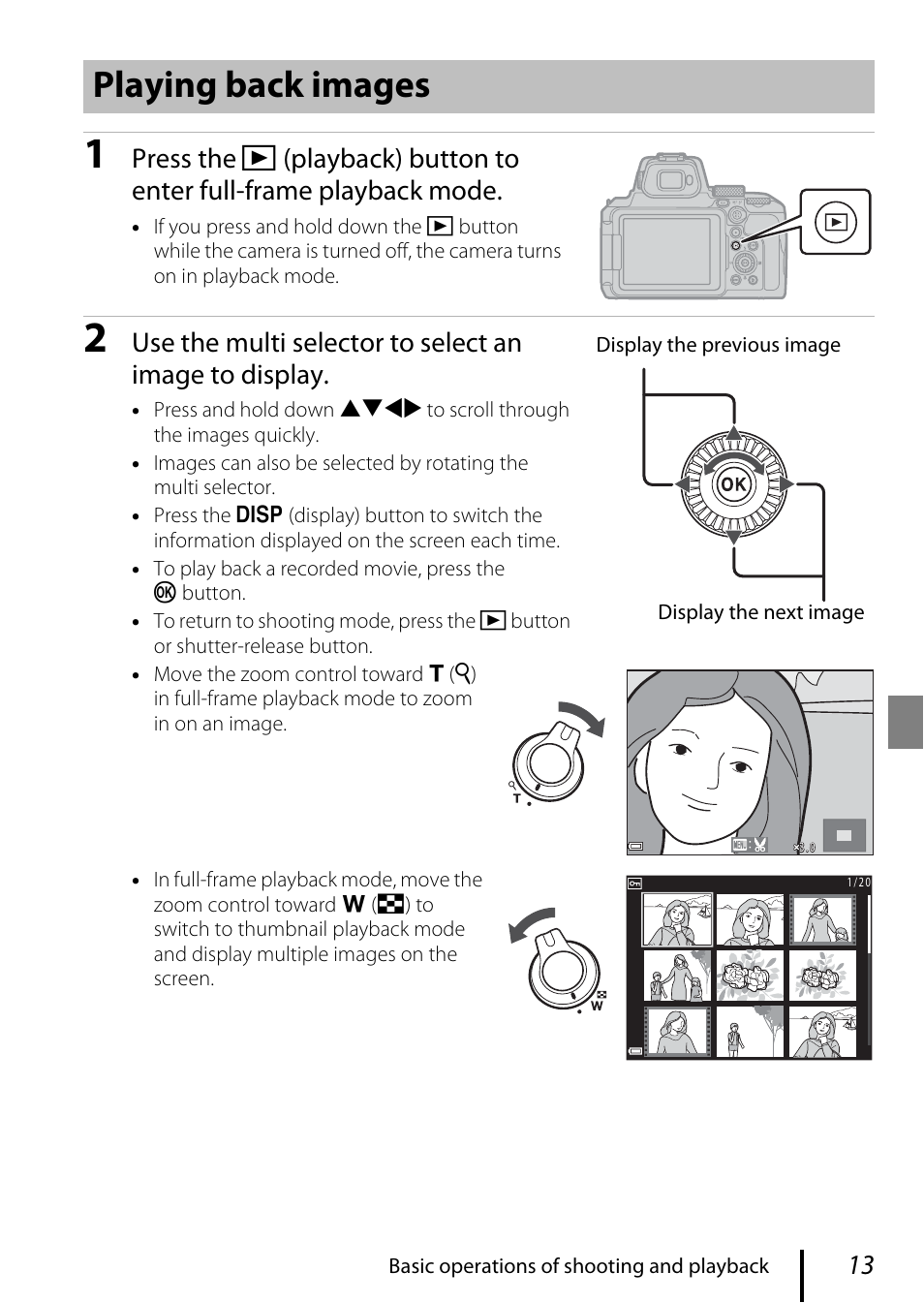 Playing back images | Nikon COOLPIX P950 Digital Camera User Manual | Page 23 / 44