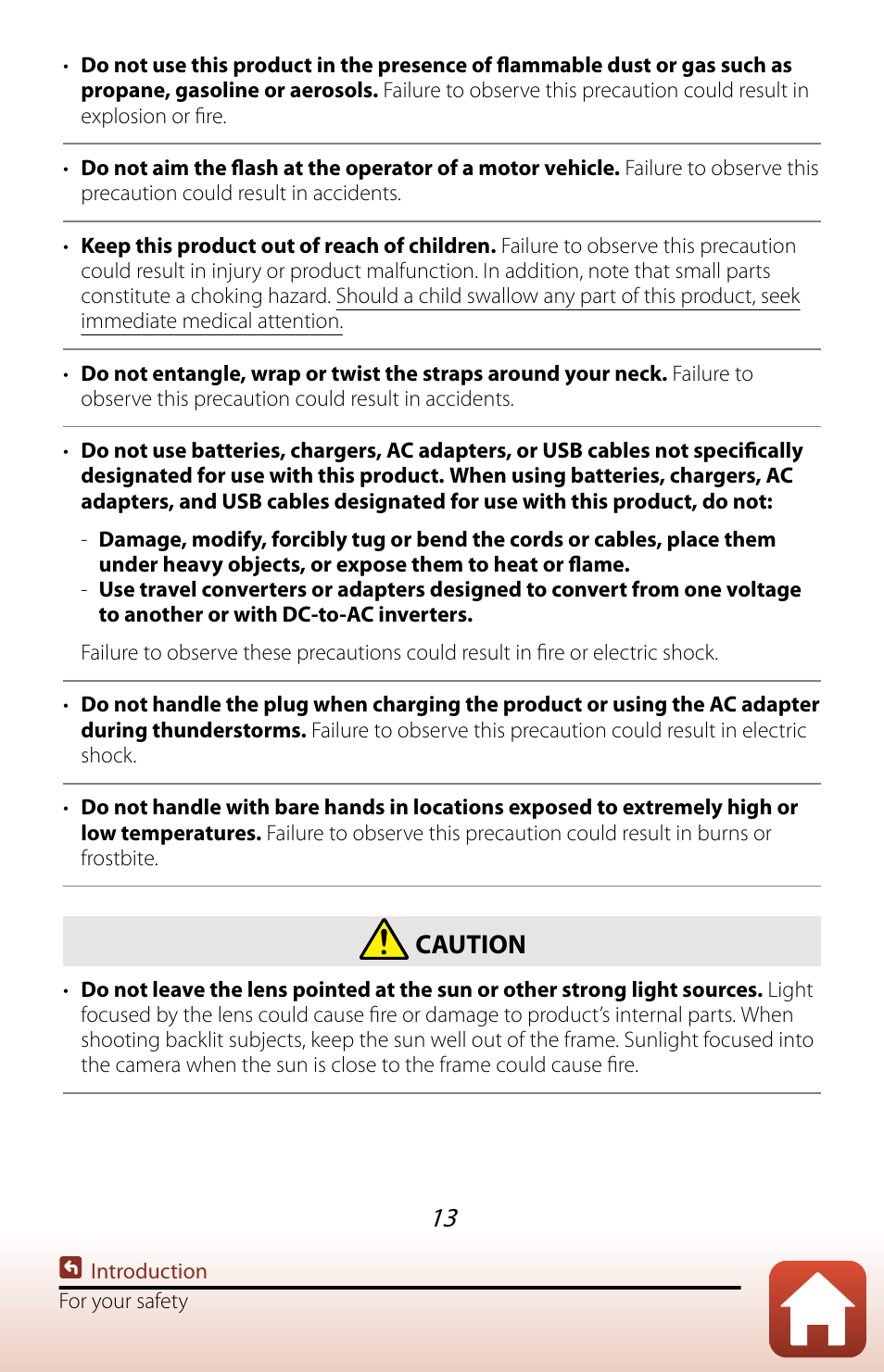 Caution | Nikon COOLPIX P950 Digital Camera User Manual | Page 13 / 306