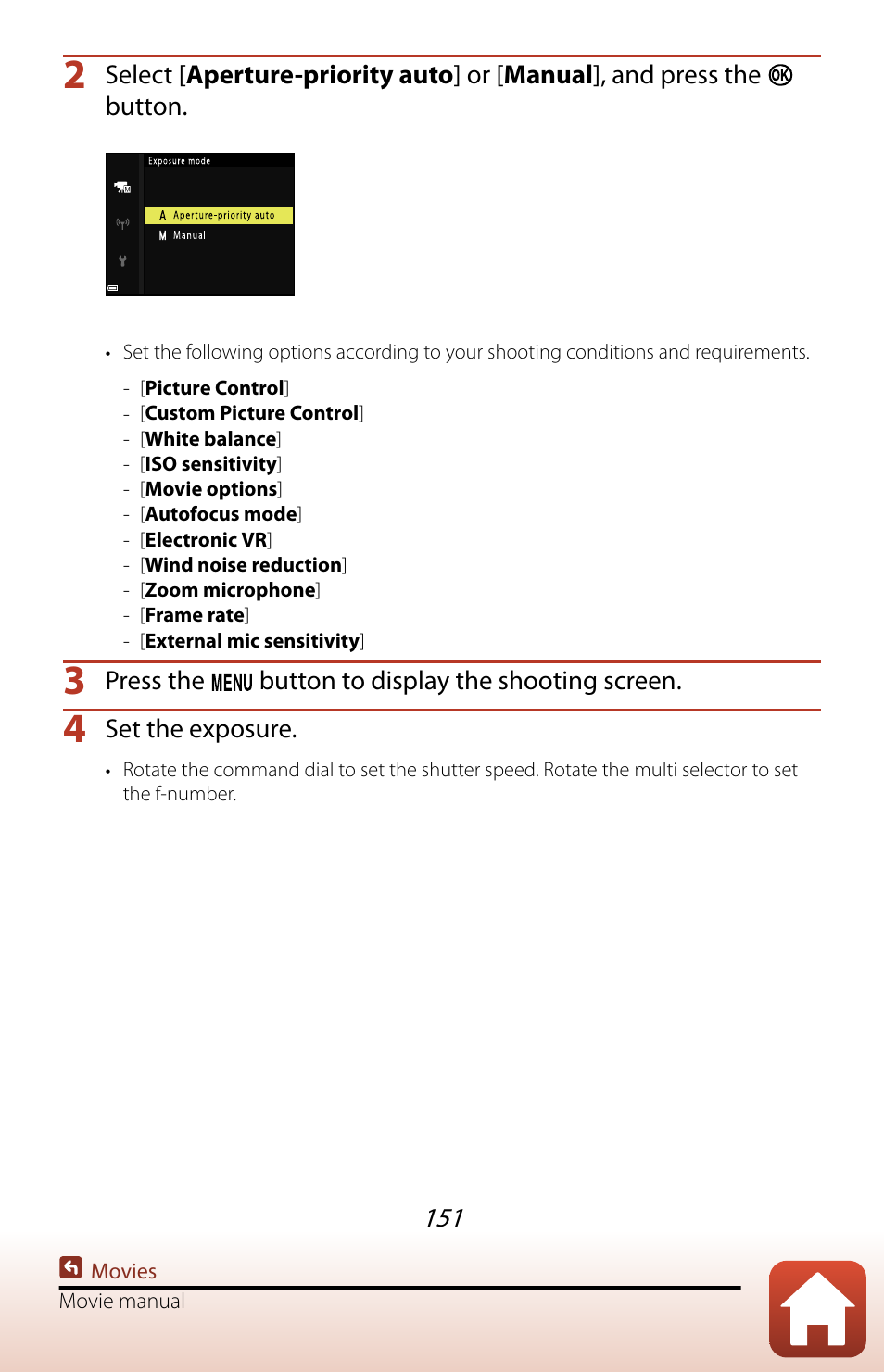 Press the button to display the shooting screen, Set the exposure | Nikon COOLPIX P950 Digital Camera User Manual | Page 151 / 306