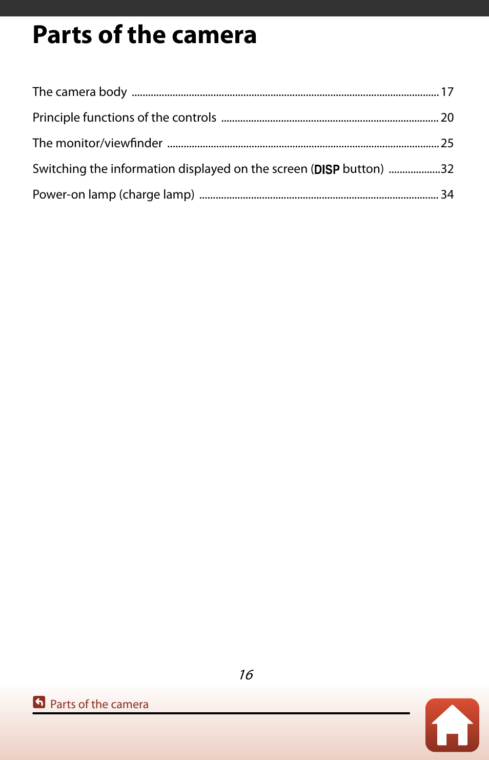Parts of the camera | Nikon COOLPIX P950 Digital Camera User Manual | Page 16 / 306