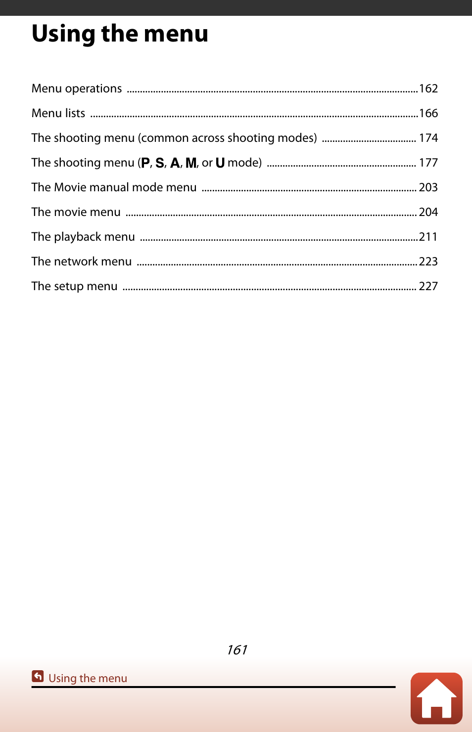 Using the menu | Nikon COOLPIX P950 Digital Camera User Manual | Page 161 / 306