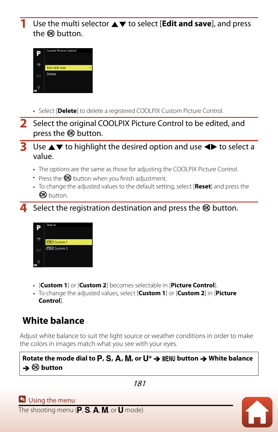 White balance | Nikon COOLPIX P950 Digital Camera User Manual | Page 181 / 306