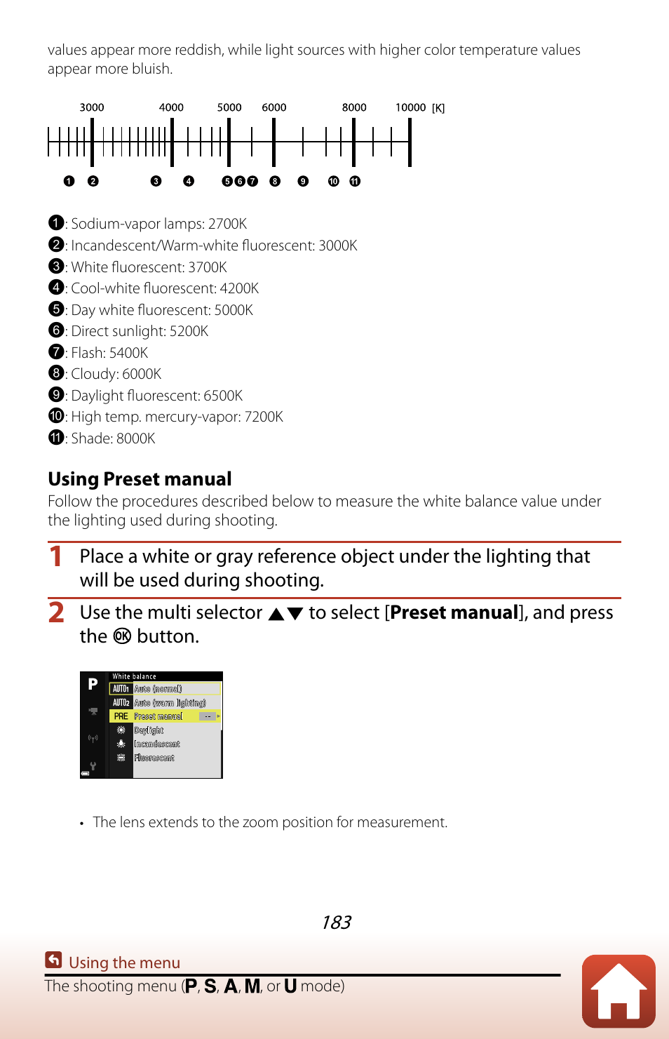 Using preset manual | Nikon COOLPIX P950 Digital Camera User Manual | Page 183 / 306