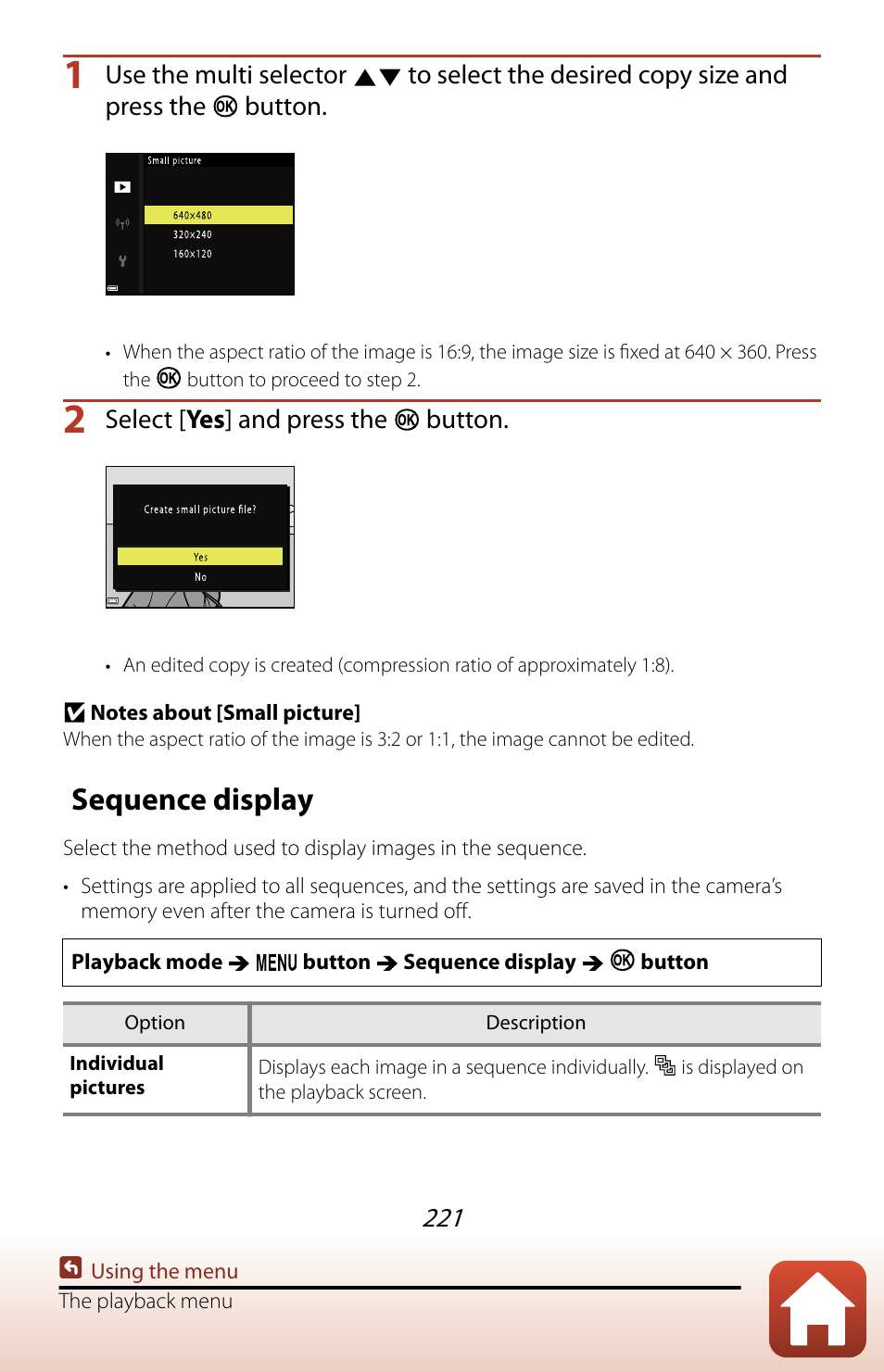 Sequence display | Nikon COOLPIX P950 Digital Camera User Manual | Page 221 / 306