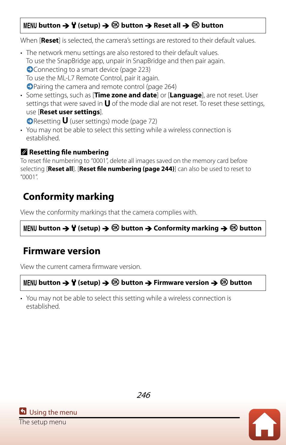 Conformity marking, Firmware version | Nikon COOLPIX P950 Digital Camera User Manual | Page 246 / 306