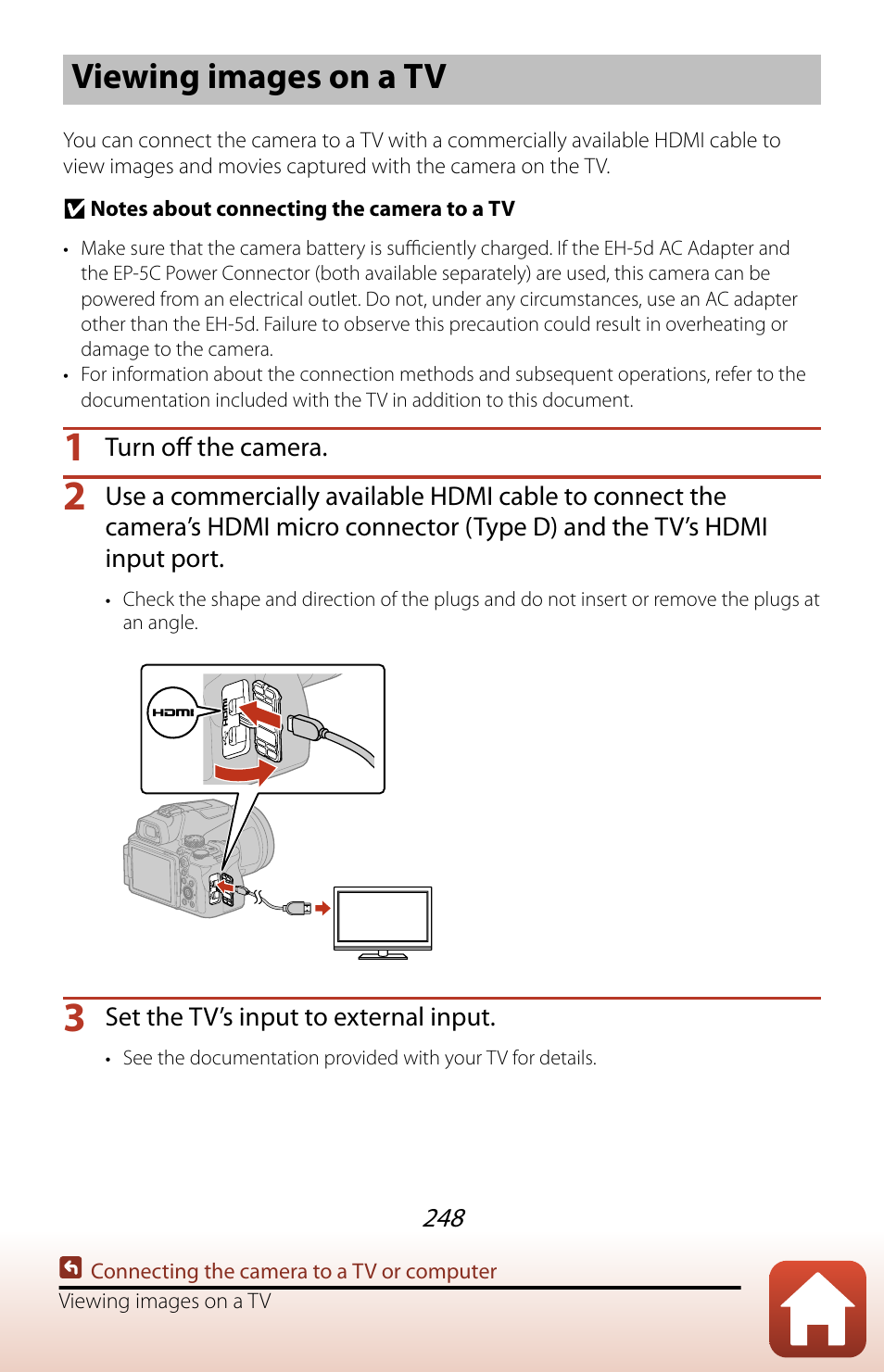 Viewing images on a tv | Nikon COOLPIX P950 Digital Camera User Manual | Page 248 / 306