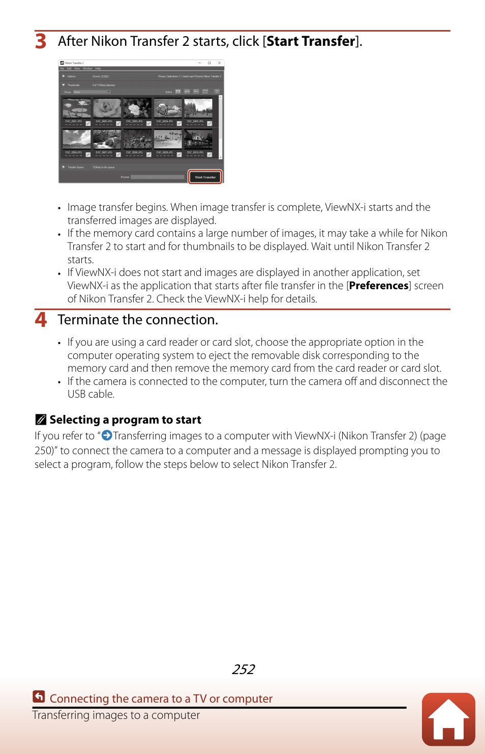 Terminate the connection | Nikon COOLPIX P950 Digital Camera User Manual | Page 252 / 306