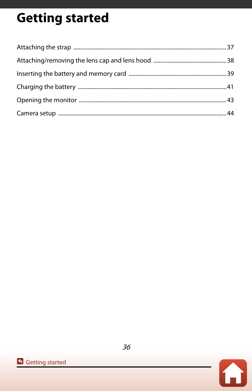 Getting started, A, see “ getting | Nikon COOLPIX P950 Digital Camera User Manual | Page 36 / 306