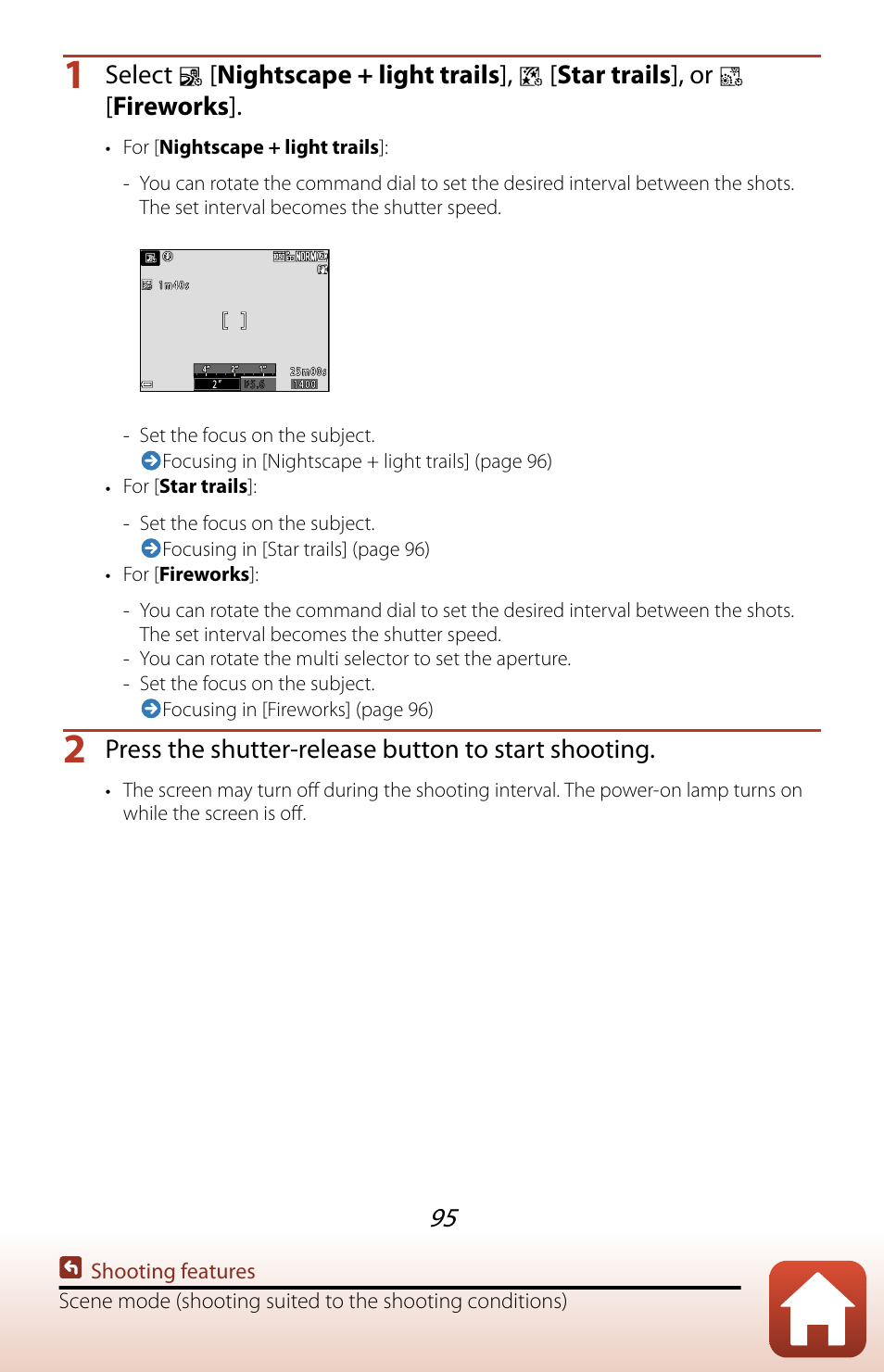 Press the shutter-release button to start shooting | Nikon COOLPIX P950 Digital Camera User Manual | Page 95 / 306