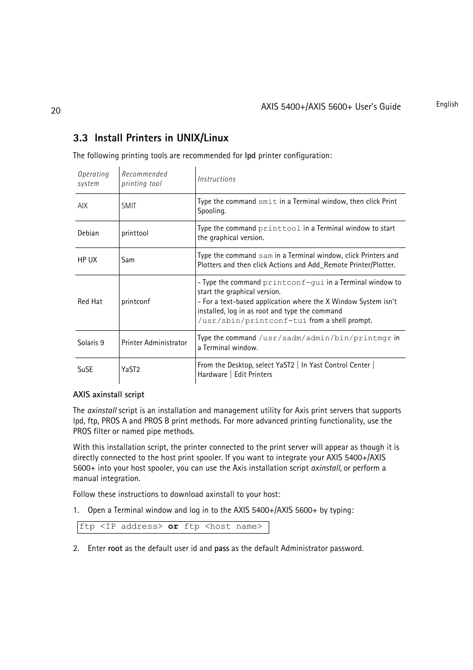 3 install printers in unix/linux | Dell 5400+ User Manual | Page 20 / 119