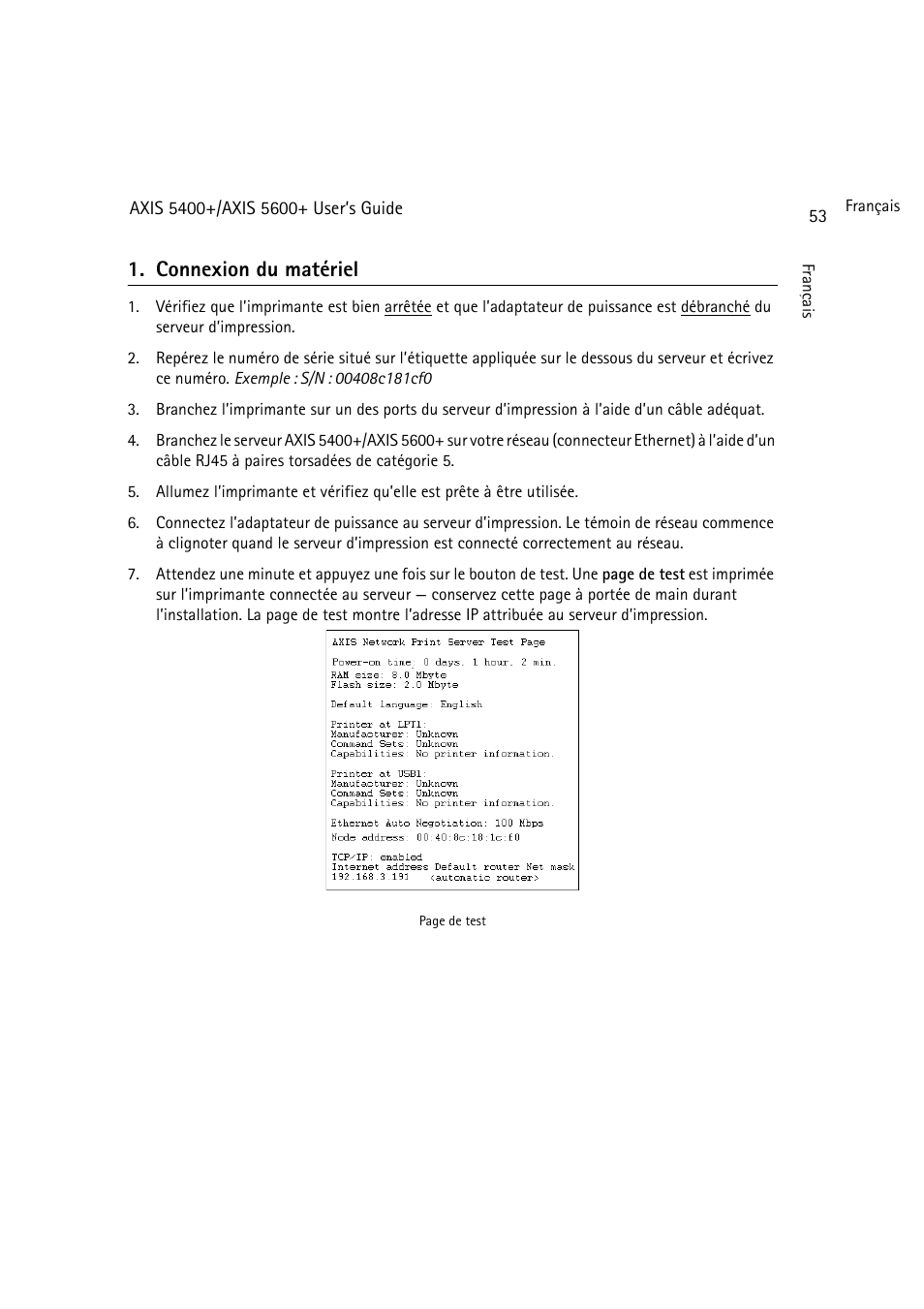 Connexion du matériel, Connexion du matériel, 53 | Dell 5400+ User Manual | Page 53 / 119